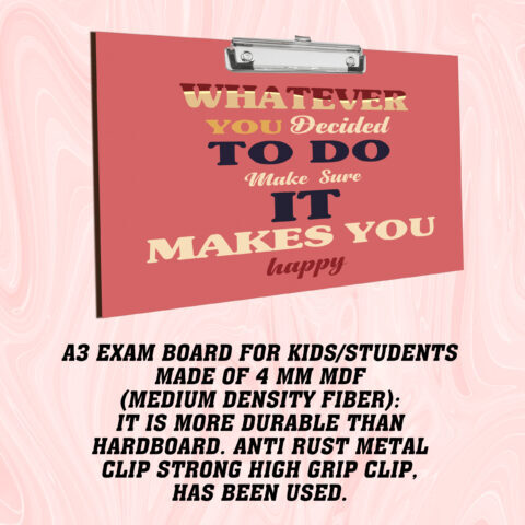 Crafty Worth | Clipboard Writing Pad | Exam Board for Kids/Students | | Examination Pad | Exam Pad | Writing Pad Multi Color | clip board for girls| clip board for Boys | Stainless Clip | clip board A3 size - alternate view