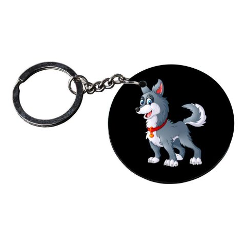 Crafty Worth | puppy dogs keychain | s keychain for car customized keychain with photo Printed Wooden Keychain| Circle Shape Set of 2 keyrings 2×2 inch - alternate view