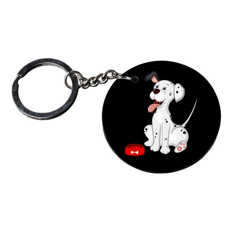 Dalmatian Puppy Round Metal Keychain