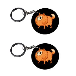 | pug dog keychain | keychain for bike customized keychain with photo Printed Wooden Keychain| Circle Shape Set of 2 keyrings