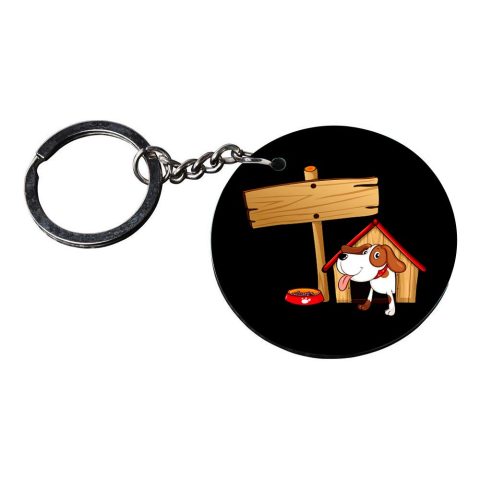 Crafty Worth | dog hook keychain | v keychain for boys customized keychain with photo Printed Wooden Keychain| Circle Shape Set of 2 keyrings 2×2 inch - alternate view