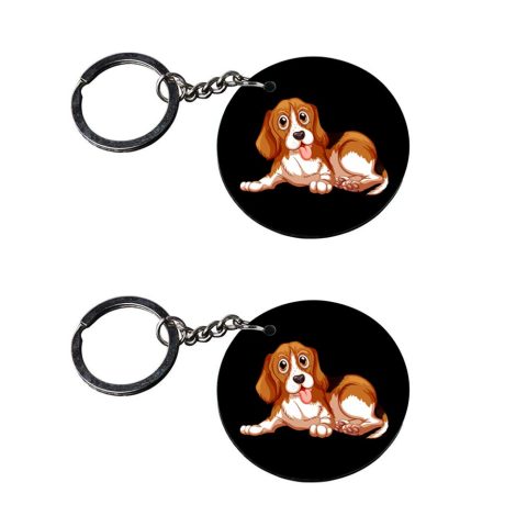 Crafty Worth | dog mom keychain | keychain for women stylish latest customized keychain with photo Printed Wooden Keychain| Circle Shape Set of 2 keyrings 2×2 inch