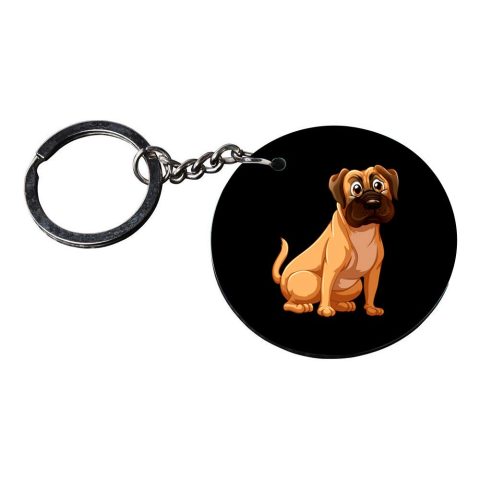 Crafty Worth | dogs neck keychain | keychain for wife customized keychain with photo Printed Wooden Keychain| Circle Shape Set of 2 keyrings 2×2 inch - alternate view