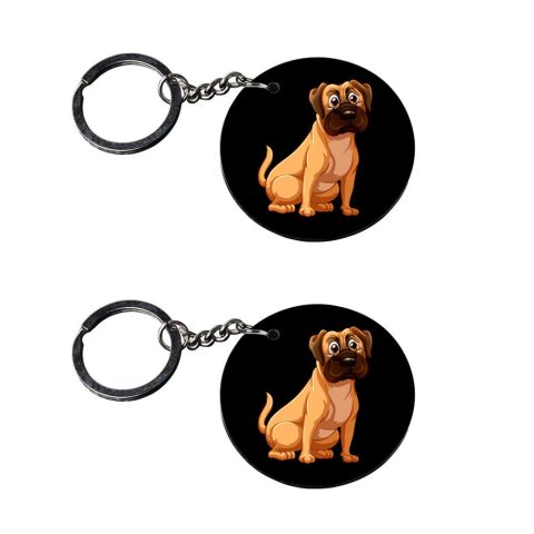 Crafty Worth | puppy dogs keychain | keychain for wagon r customized keychain with photo Printed Wooden Keychain| Circle Shape Set of 2 keyrings 2×2 inch