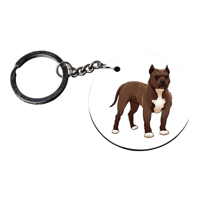 Pitbull Terrier Round Acrylic Keychain