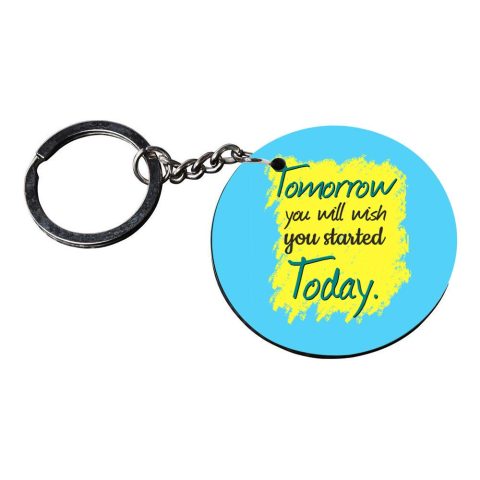 Crafty Worth | quotes keychain | keychain for 200 customized keychain with photo Printed Wooden Keychain| Circle Shape Set of 2 keyrings 2×2 inch - alternate view