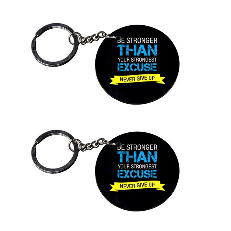 Motivational Quote Round Metal Keychain