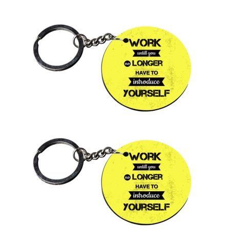 Crafty Worth | quotes keychain for bike | keychain for 50 rupees customized keychain with photo Printed Wooden Keychain| Circle Shape Set of 2 keyrings 2×2 inch