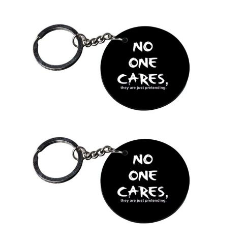 Crafty Worth | keychain with quotes for girls | keychain accessories customized keychain with photo Printed Wooden Keychain| Circle Shape Set of 2 keyrings 2×2 inch