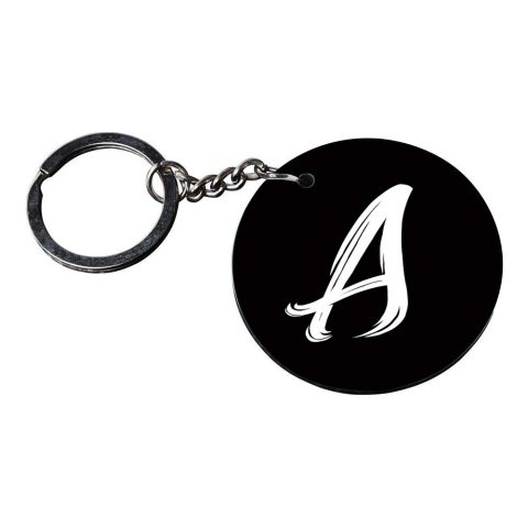 Crafty Worth | Alphabet A keychain | c keychain for door opening customized keychain with photo Printed Wooden Keychain| Circle Shape Set of 2 keyrings 2×2 inch - alternate view