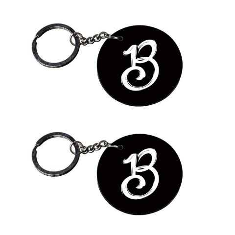 Crafty Worth | Alphabet B keychain | keychain drive safe i need you here with me customized keychain with photo Printed Wooden Keychain| Circle Shape Set of 2 keyrings 2×2 inch