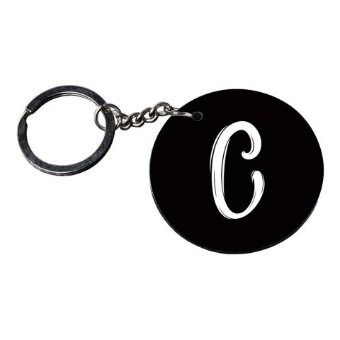 Crafty Worth | Alphabet C keychain | keychain drive safe customized keychain with photo Printed Wooden Keychain| Circle Shape Set of 2 keyrings 2×2 inch - alternate view