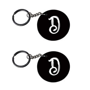 | Alphabet D keychain | keychain drive safe for boys customized keychain with photo Printed Wooden Keychain| Circle Shape Set
