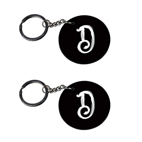 Crafty Worth | Alphabet D keychain | keychain drive safe for boys customized keychain with photo Printed Wooden Keychain| Circle Shape Set of 2 keyrings 2×2 inch