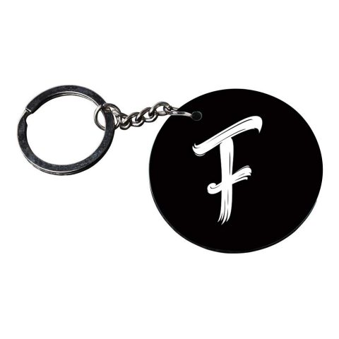 Crafty Worth | Alphabet F keychain | keychain dolls for girls customized keychain with photo Printed Wooden Keychain| Circle Shape Set of 2 keyrings 2×2 inch - alternate view