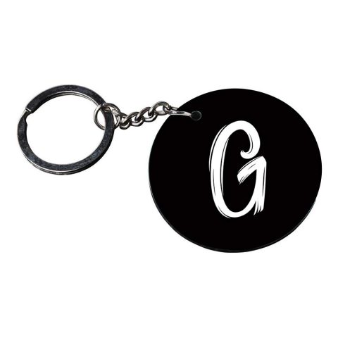 Crafty Worth | Alphabet G keychain | d keychain customized keychain with photo Printed Wooden Keychain| Circle Shape Set of 2 keyrings 2×2 inch - alternate view