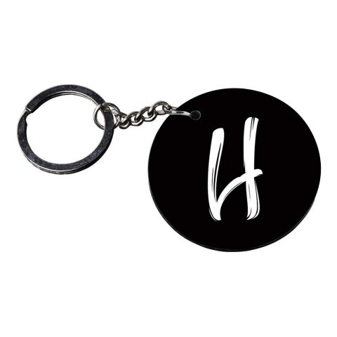 Crafty Worth | Alphabet H keychain | d keychain for girls customized keychain with photo Printed Wooden Keychain| Circle Shape Set of 2 keyrings 2×2 inch - alternate view