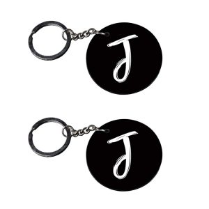 Crafty Worth Alphabet J evil eye keychain set of 2
