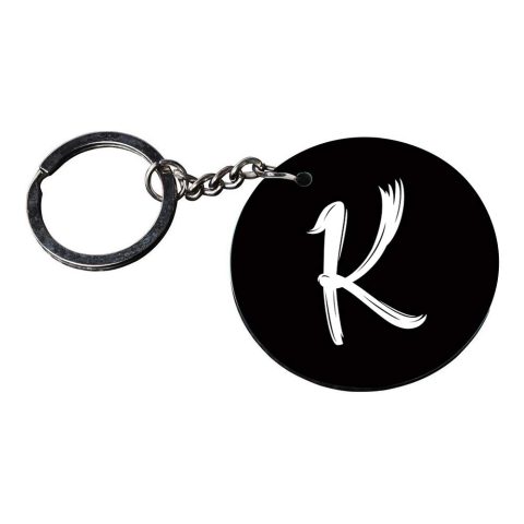 Crafty Worth | Alphabet K keychain | keychain emoji customized keychain with photo Printed Wooden Keychain| Circle Shape Set of 2 keyrings 2×2 inch - alternate view