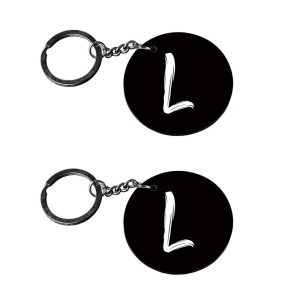 Crafty Worth Alphabet L photo keychain set of 2