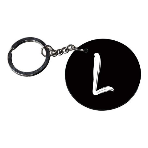 Crafty Worth | Alphabet L keychain | keychain customized keychain with photo Printed Wooden Keychain| Circle Shape Set of 2 keyrings 2×2 inch - alternate view
