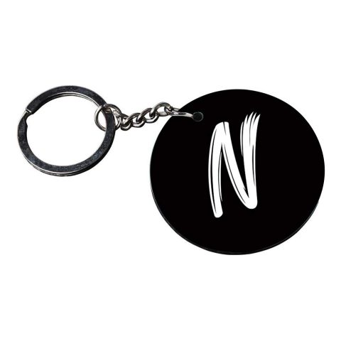 Crafty Worth | Alphabet N keychain | keychain electronic customized keychain with photo Printed Wooden Keychain| Circle Shape Set of 2 keyrings 2×2 inch - alternate view