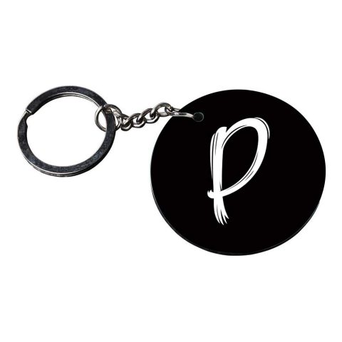 Crafty Worth | Alphabet P keychain | keychain for boyfriend customized keychain with photo Printed Wooden Keychain| Circle Shape Set of 2 keyrings 2×2 inch - alternate view