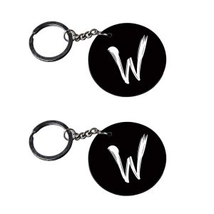 Crafty Worth Alphabet W photo keychain set of 2