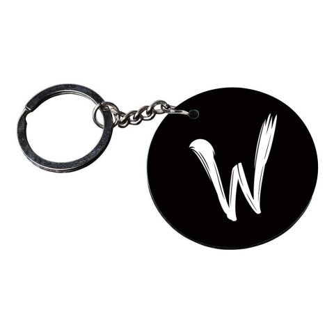 Crafty Worth | Alphabet W keychain | g keychain customized keychain with photo Printed Wooden Keychain| Circle Shape Set of 2 keyrings 2×2 inch - alternate view