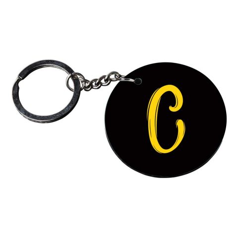 Crafty Worth | Alphabet C keychain | h keychain customized keychain with photo Printed Wooden Keychain| Circle Shape Set of 2 keyrings 2×2 inch - alternate view