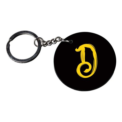 Crafty Worth | Alphabet D keychain | h keychain for girls customized keychain with photo Printed Wooden Keychain| Circle Shape Set of 2 keyrings 2×2 inch - alternate view