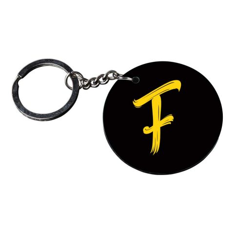 Crafty Worth | Alphabet F keychain | h keychain stylish customized keychain with photo Printed Wooden Keychain| Circle Shape Set of 2 keyrings 2×2 inch - alternate view
