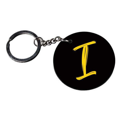 Crafty Worth | Alphabet I keychain | keychain in bulk customized keychain with photo Printed Wooden Keychain| Circle Shape Set of 2 keyrings 2×2 inch - alternate view