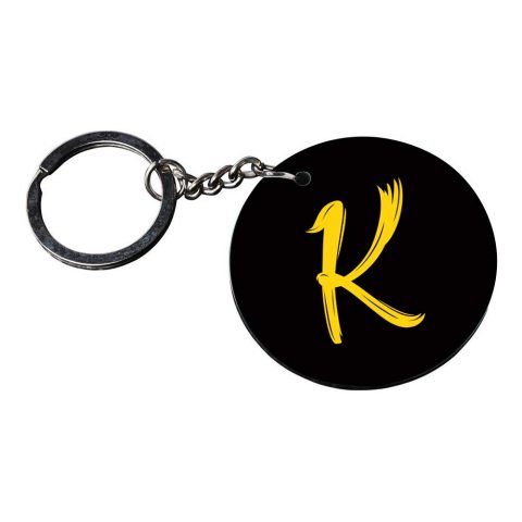 Crafty Worth | Alphabet K keychain | keychain in lighter customized keychain with photo Printed Wooden Keychain| Circle Shape Set of 2 keyrings 2×2 inch - alternate view