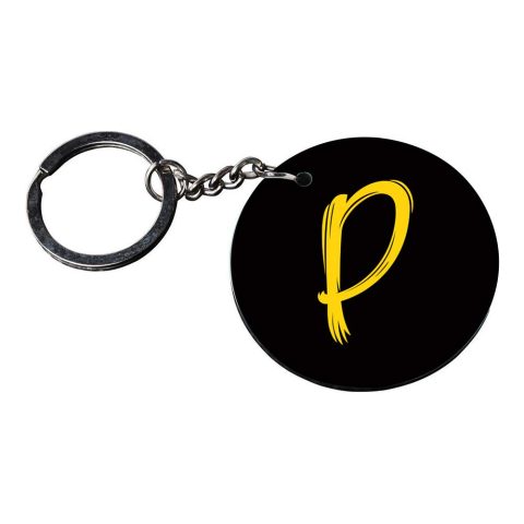 Crafty Worth | Alphabet P keychain | keychain jaguar customized keychain with photo Printed Wooden Keychain| Circle Shape Set of 2 keyrings 2×2 inch - alternate view