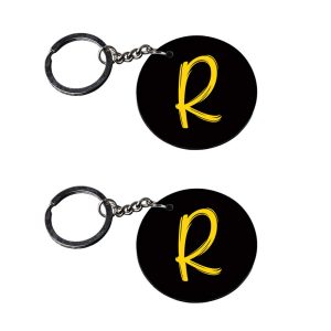 Crafty Worth Alphabet R photo keychain set of 2