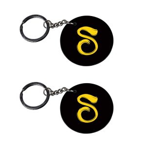 | Alphabet S keychain | j keychain with less price customized keychain with photo Printed Wooden Keychain| Circle Shape Set o