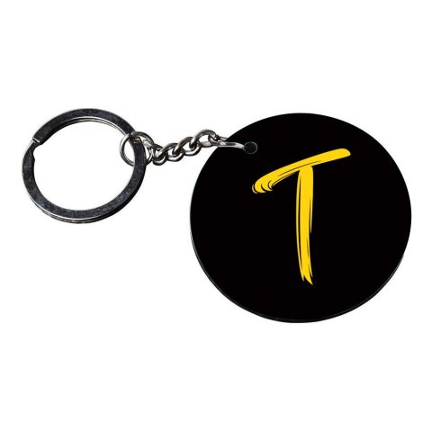 Crafty Worth | Alphabet T keychain | j keychain for boys customized keychain with photo Printed Wooden Keychain| Circle Shape Set of 2 keyrings 2×2 inch - alternate view