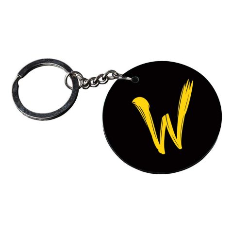 Crafty Worth | Alphabet W keychain | keychain bike customized keychain with photo Printed Wooden Keychain| Circle Shape Set of 2 keyrings 2×2 inch - alternate view
