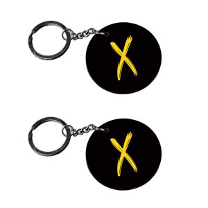 | Alphabet X keychain | keychain bike for men customized keychain with photo Printed Wooden Keychain| Circle Shape Set of 2 k