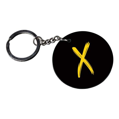 Crafty Worth | Alphabet X keychain | keychain bike for men customized keychain with photo Printed Wooden Keychain| Circle Shape Set of 2 keyrings 2×2 inch - alternate view