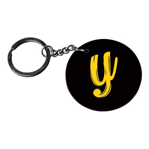 Crafty Worth | Alphabet Y keychain | keychain kit customized keychain with photo Printed Wooden Keychain| Circle Shape Set of 2 keyrings 2×2 inch - alternate view