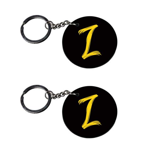 Crafty Worth | Alphabet Z keychain | keychain men customized keychain with photo Printed Wooden Keychain| Circle Shape Set of 2 keyrings 2×2 inch