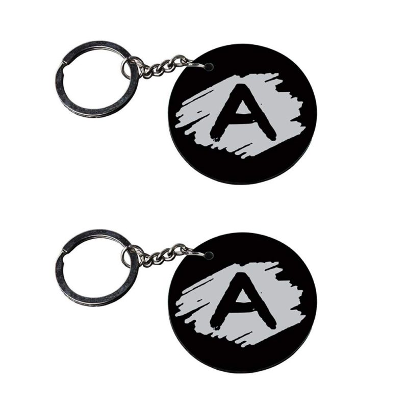 Alphabet A Circular Acrylic Keychain