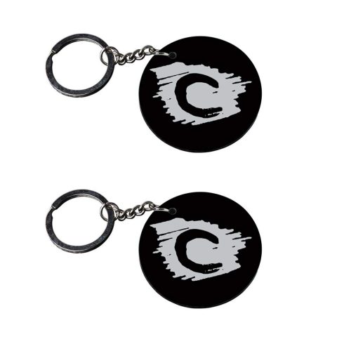 Crafty Worth | Alphabet C keychain | k keychain for boys customized keychain with photo Printed Wooden Keychain| Circle Shape Set of 2 keyrings 2×2 inch