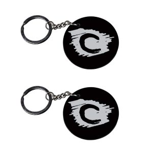 | Alphabet C keychain | k keychain for boys customized keychain with photo Printed Wooden Keychain| Circle Shape Set of 2 key