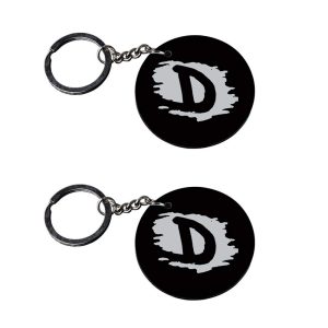 | Alphabet D keychain | k keychains for girls customized keychain with photo Printed Wooden Keychain| Circle Shape Set of 2 k