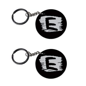 | Alphabet E keychain | keychain lighter customized keychain with photo Printed Wooden Keychain| Circle Shape Set of 2 keyrin