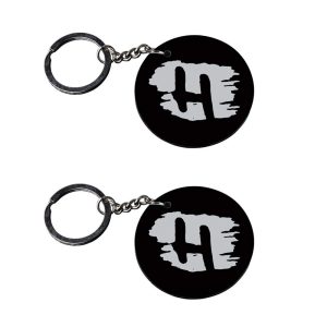 | Alphabet H keychain | keychain light customized keychain with photo Printed Wooden Keychain| Circle Shape Set of 2 keyrings