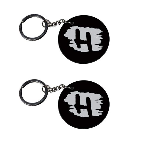 Crafty Worth | Alphabet H keychain | keychain light customized keychain with photo Printed Wooden Keychain| Circle Shape Set of 2 keyrings 2×2 inch